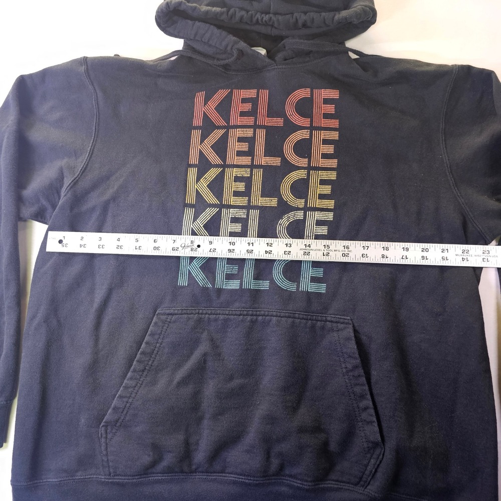 Travis Kelce Retro Hoodie Black Mens XL Chiefs Pullover Taylor Swift Swiftie - Picture 4 of 5